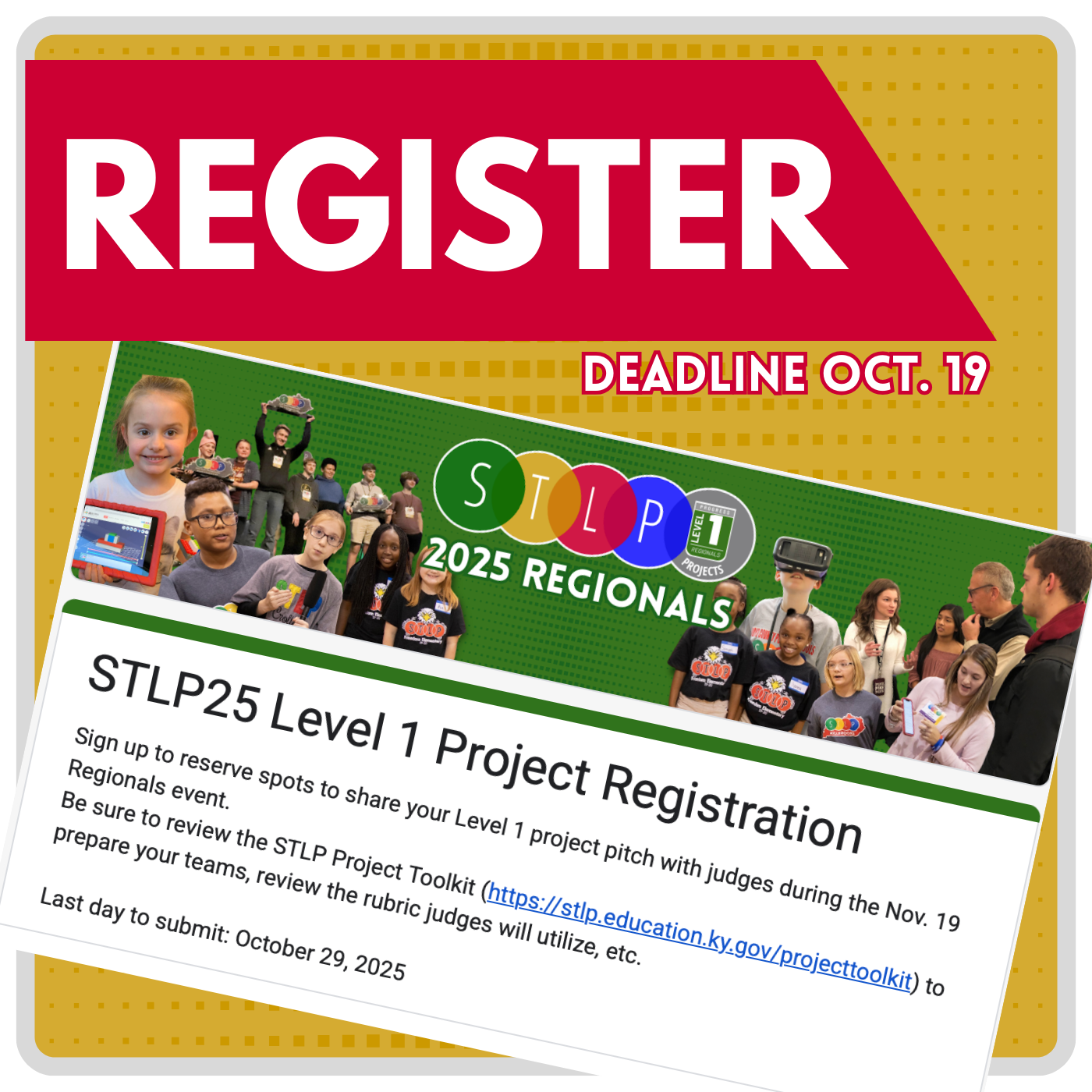 Graphic with words: Register