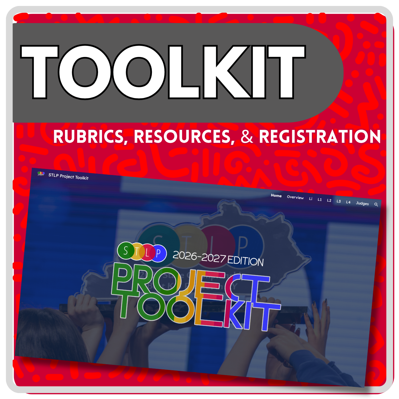 Graphic with words: Toolkit