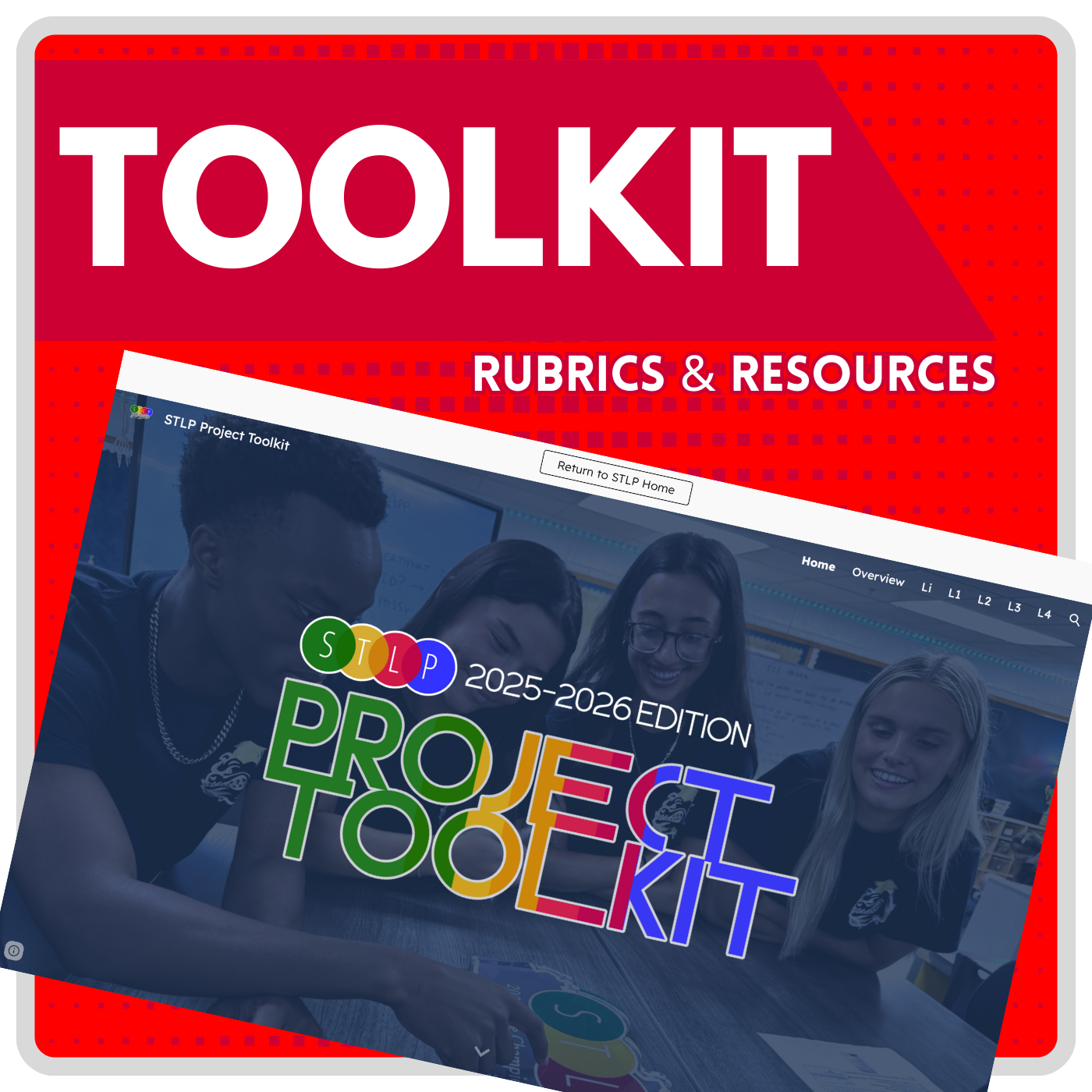 Graphic with words: Toolkit