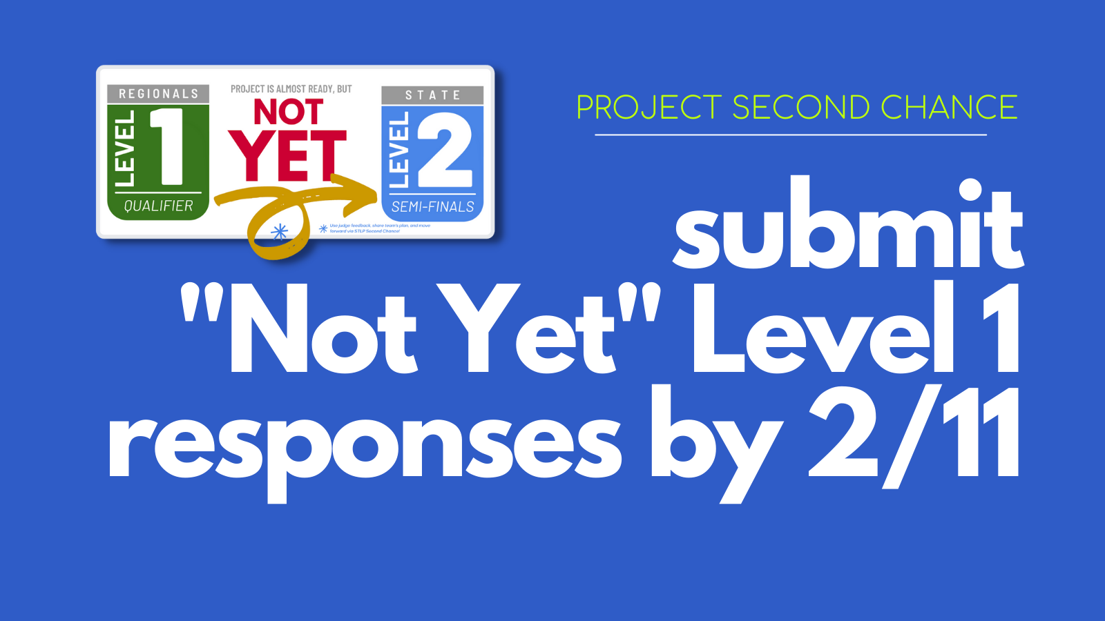 submit not yet level 1 project response by feb 11