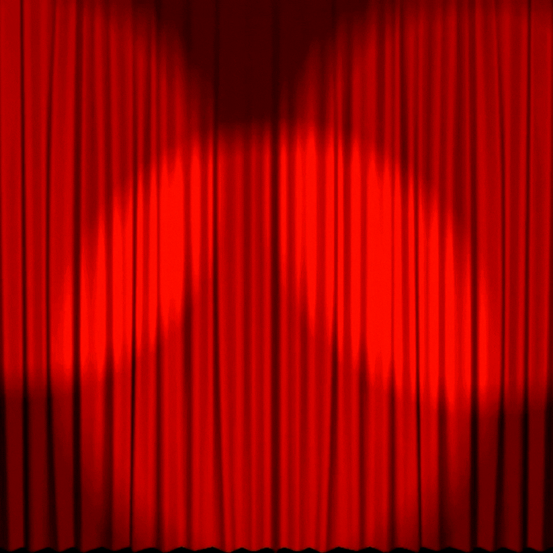 Video showing the reveal of curtains pulling back to announce rename of DPOJ to Creative Digital Arts.