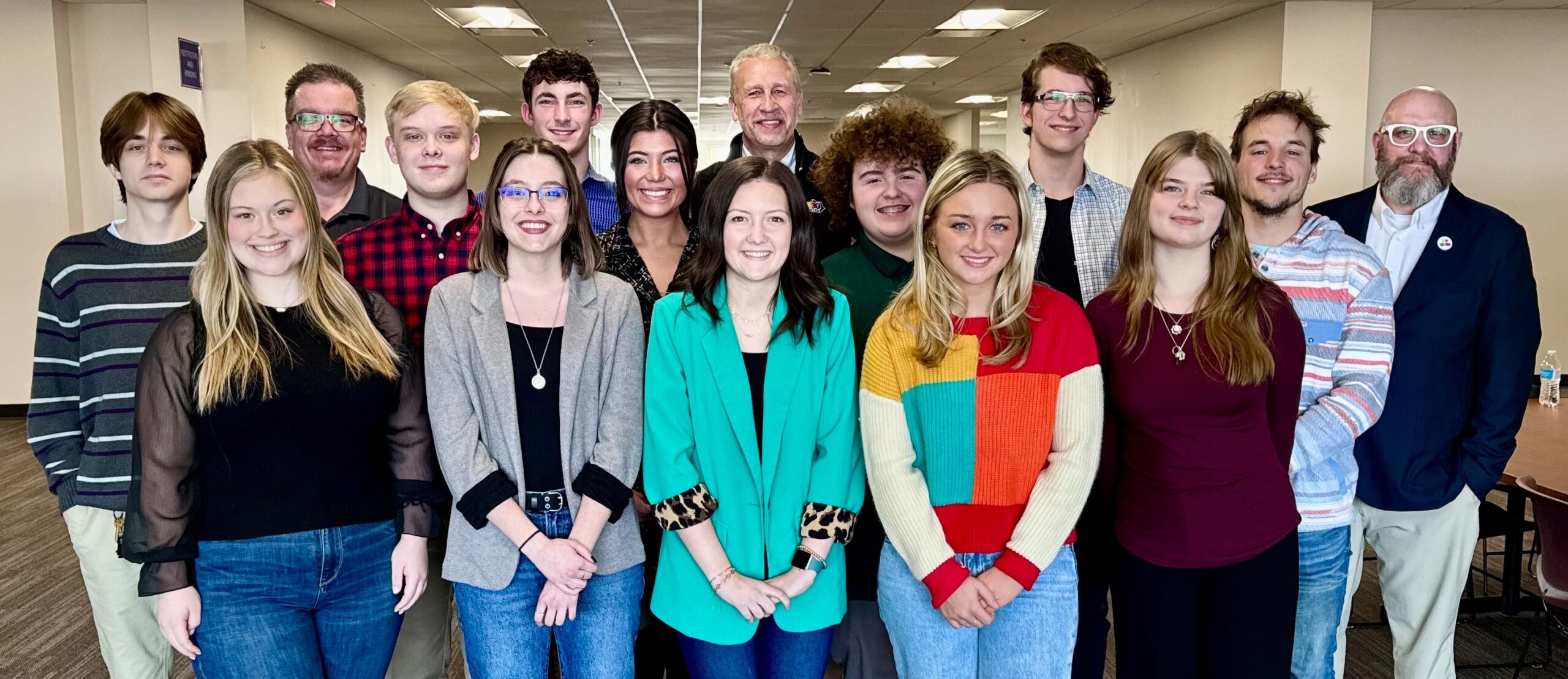 The 2023-24 STLP Engineering team poses for a group photo during their visit to the Kentucky Department of Education in Frankfort, KY.